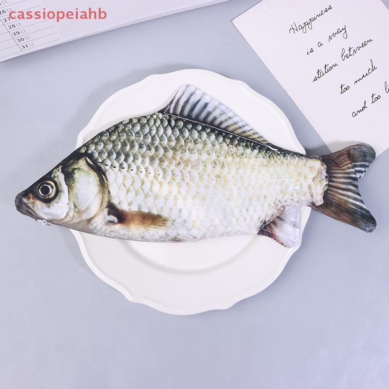 (cassiopeiahb) Bolsa Para Caneta De Carpa Cruciana De Maquiagem Realista Em Formato De Peixe Estojo Lápis Com Zíper Ba E em Oferta na Shopee