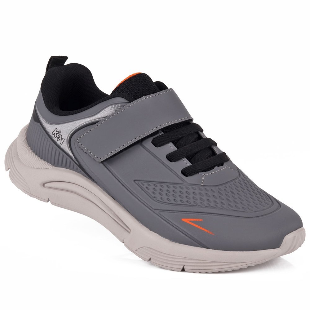 Tênis Infantil Klin New Sport Cinza Calce Fácil com Elástico e Velcro - Grafite em Oferta na Shopee