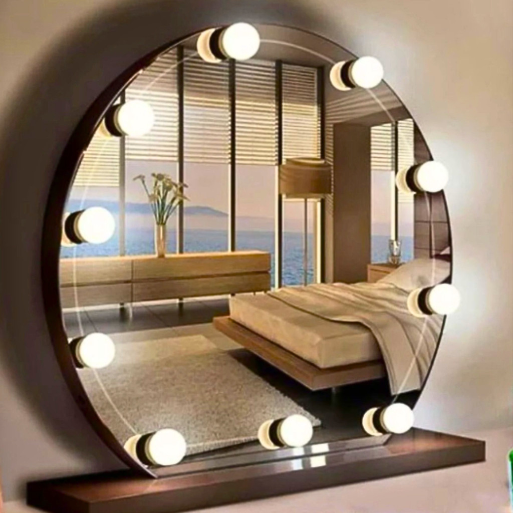 KIT Luz Camarim / Luz Para Espelho Com  Adesivo Maquiagem Com 10 Lâmpadas 3 Níveis de Cores em Oferta na Shopee