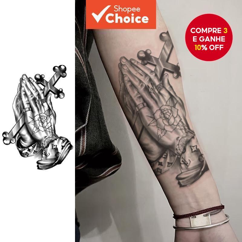 15 Dias À Prova D'água Rosa Mão Tatuagem Temporária Arte Corporal Realista Semipermanente