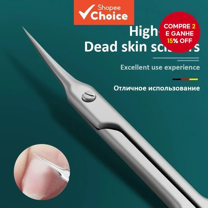 Tesoura de Cutícula Aço Inoxidável Fina para Manicure e Remoção de Pele Morta em Oferta na Shopee