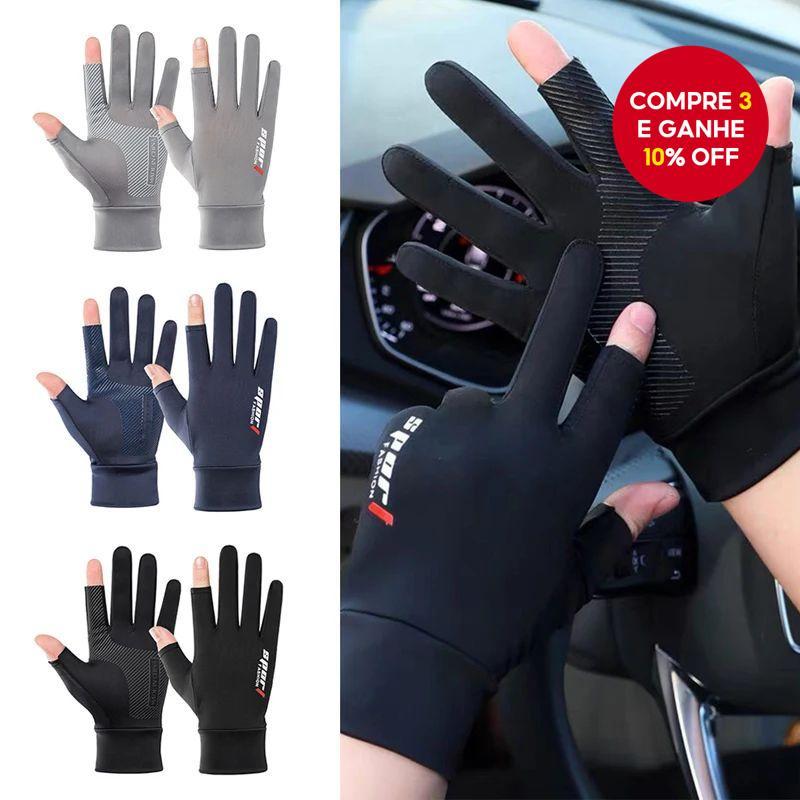 Luvas De Motocicleta Para Homens , Seda Gelada , Leves , Antiderrapantes , Dois Dedos , Brancas O Inverno em Oferta na Shopee