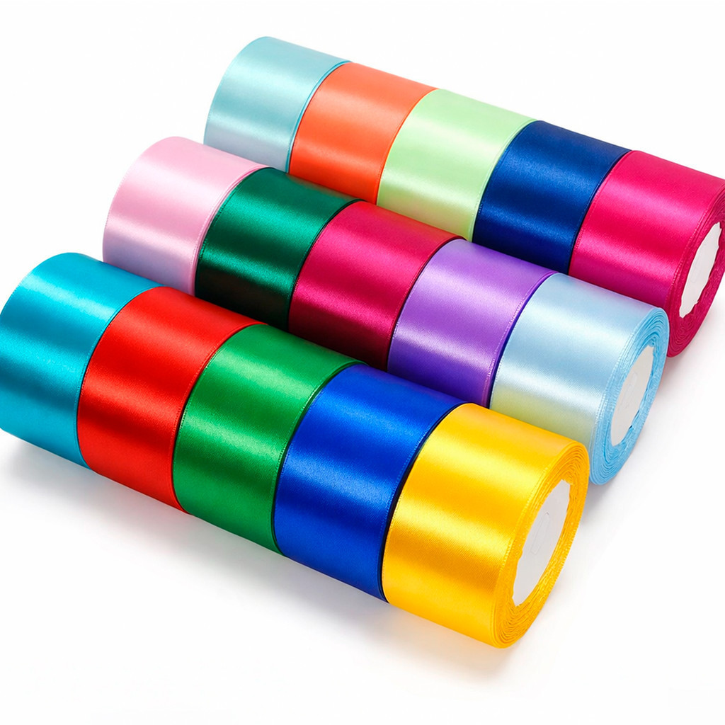 Fita de Cetim Nº 12 50mm – Rolo 50m ou 11m – Várias Cores – Laços, Artesanato e Decoração