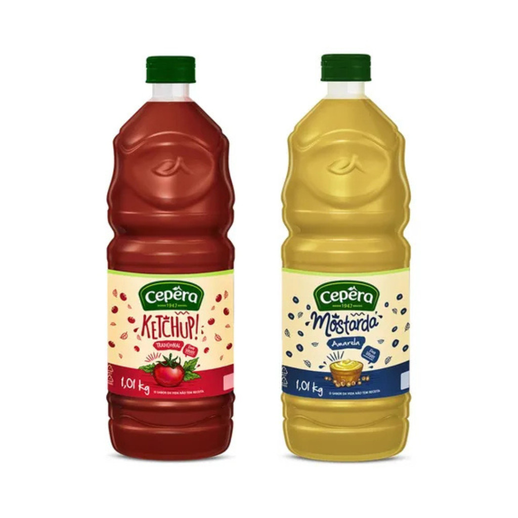 Kit Ketchup Tradicional e Mostarda Amarela Cepêra 1kg