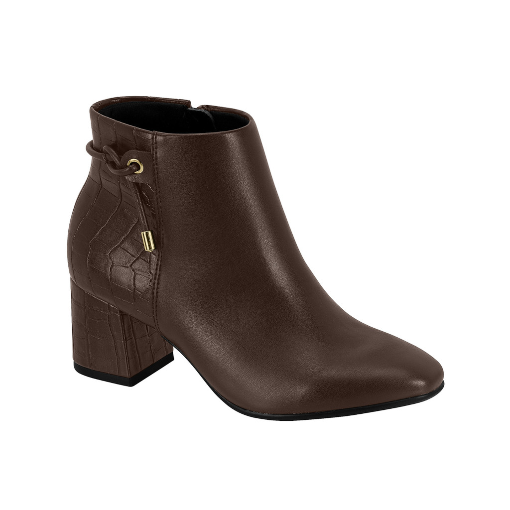 Bota Beira Rio Cano Curto Salto Grosso Médio Ankle Boot