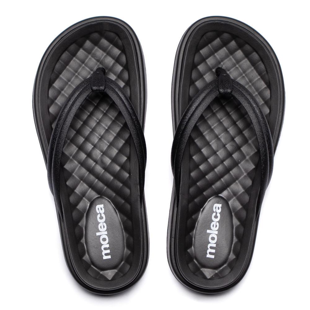 Chinelo Feminino Moleca Tira De Dedo Flatform Preto em Oferta na Shopee