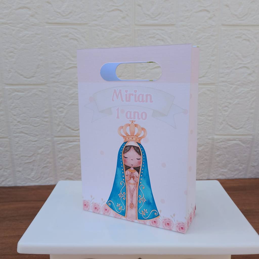 PEGUE E MONTE FESTA ANIVERSARIO Lembrancinha Sacolinha PP Personalizada Boca de Palhaço NOSSA SENHORA APARECIDA