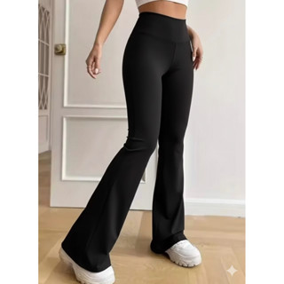 Calça Bailarina Lisa Feminina Cintura Alta Flare em Suplex Confortável Modeladora  Academia em Oferta na Shopee