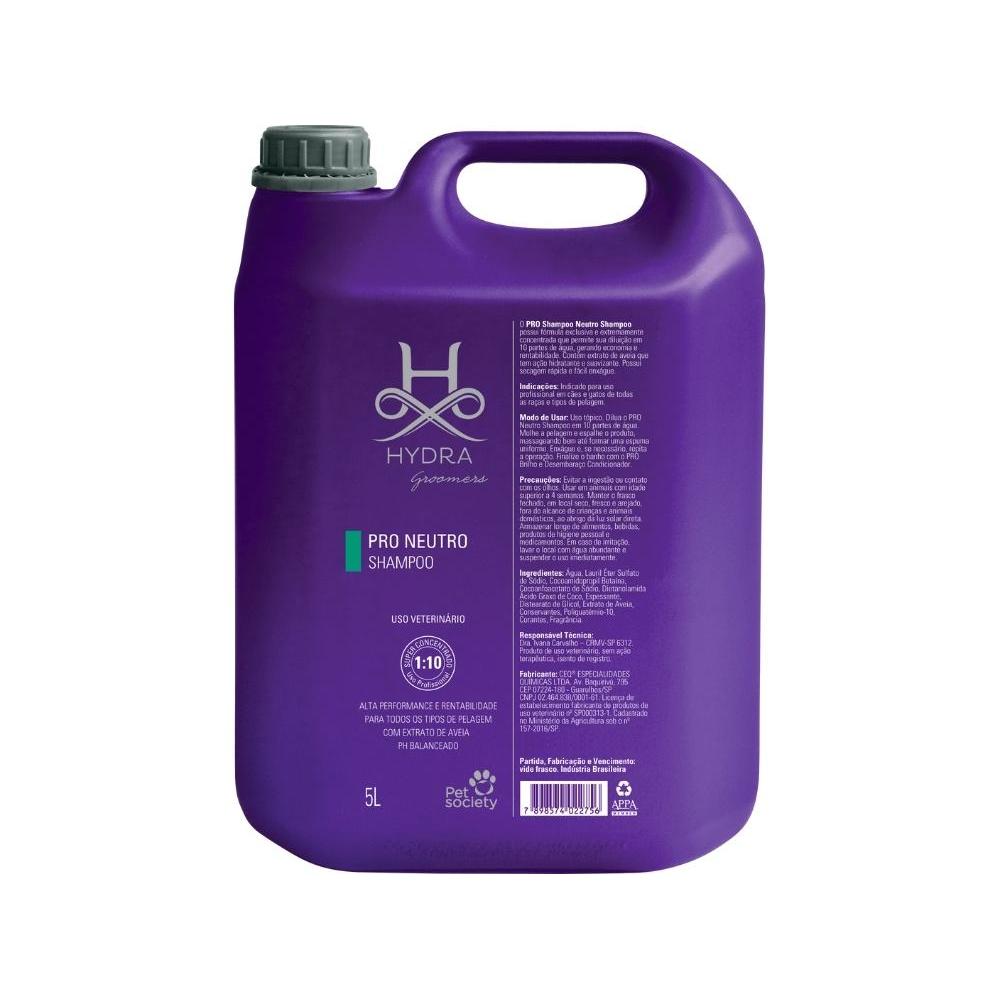 Shampoo Hydra Groomers Pet Society Pro Neutro 5 L - 1:10 em Oferta na Shopee