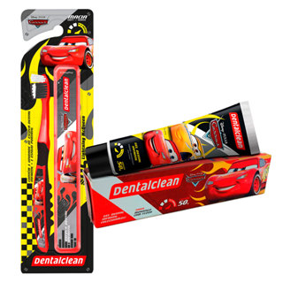 Kit Escova Dente Carros Disney com Estojo E Gel Dental 50g Sabor Morango Dentalclean em Oferta na Shopee
