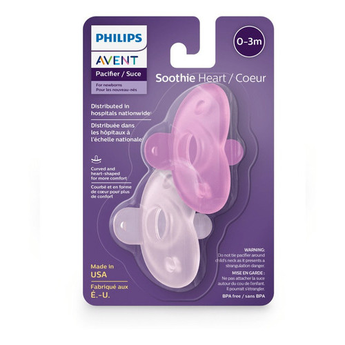 Chupeta Recém Nascido Avent Soothie Dupla Menina Rosa 0-3m Calmante 100% Silicone