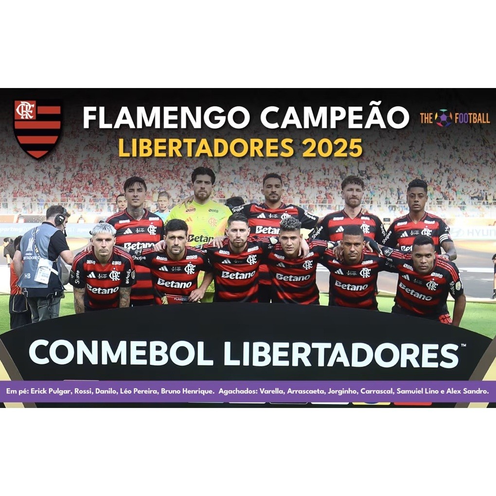 Pôster A4 Flamengo Campeão Libertadores 2025