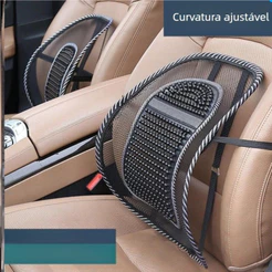 Encosto Lombar Ortopédico Ergonômico Corretor Postural Com Telha Respirável Anti-Suor Para Carro E Cadeira Escritório