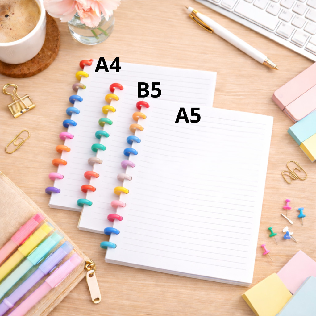 Refil 80 Folhas para Caderno Inteligente A4 A5 B5 Folhas Pautadas + Brinde