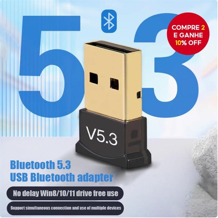  Adaptador Bluetooth USB 5.3 para computador, áudio de laptop, transceptor sem fio, dongle wifi e adaptador Ethernet.