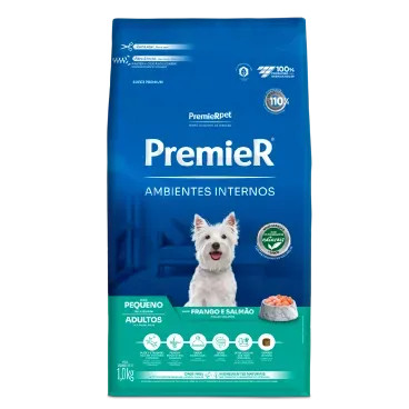 Ração Seca Premier Ambientes Internos para cães adultos médio porte sabor frango e salmão 2,5kg