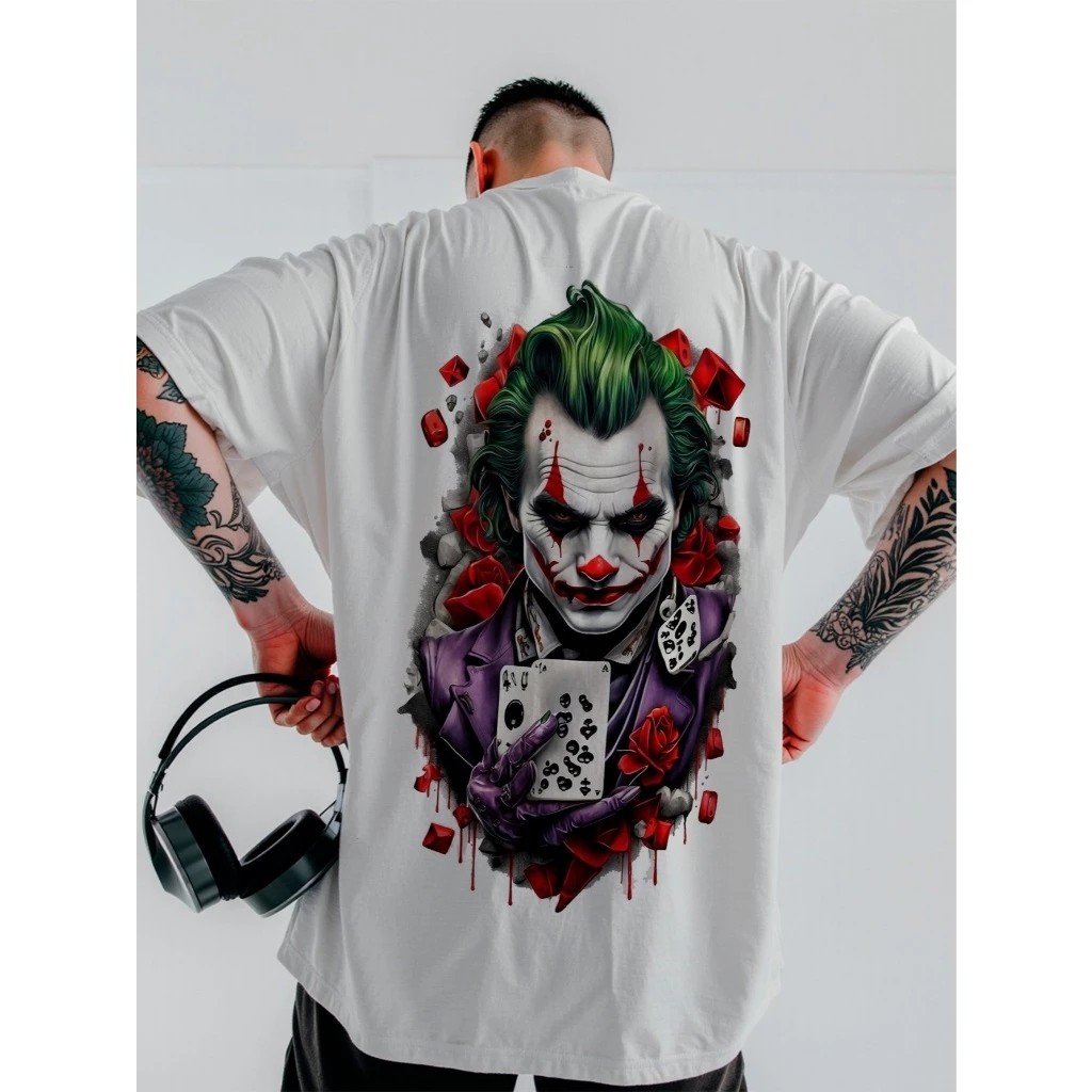 Camiseta Masculina Streetwear Vilão Artístico Estampada Lançamento Camiseta 100% Algodão Camisetão - Excelencia