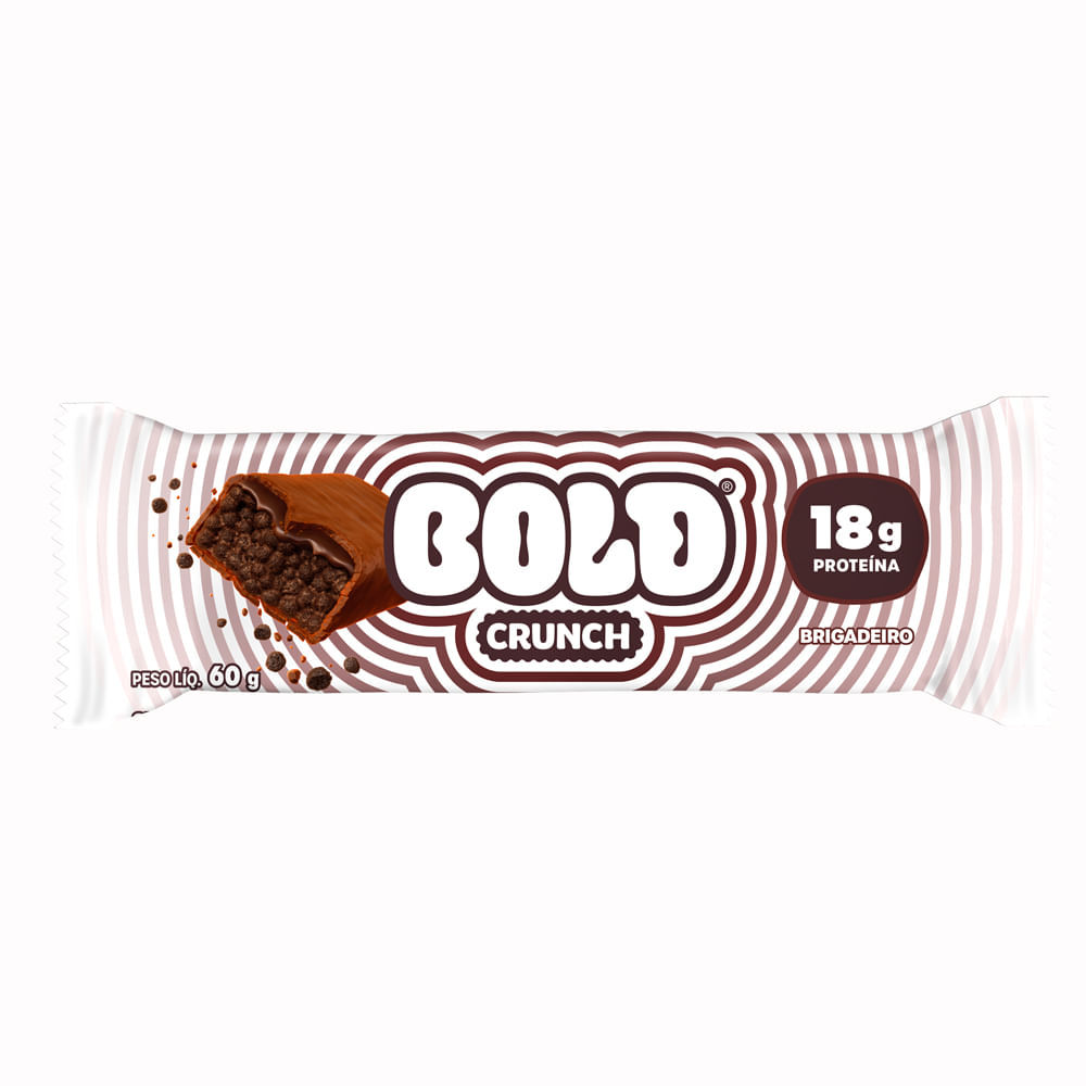 Barra de Proteína Bold Crunch 18g de Proteína Sabor Brigadeiro 60g