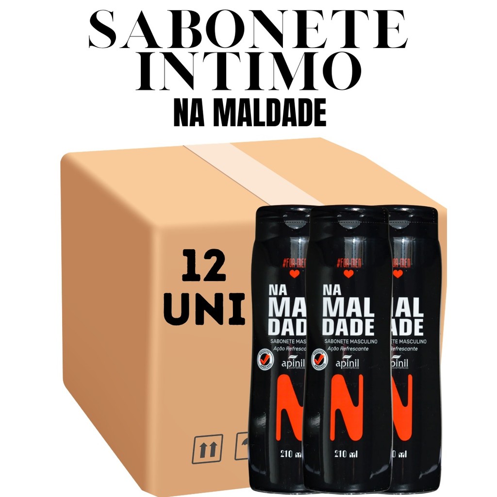 Kit 12 Unidades Sabonete Masculino Na Maldade For Men 210Ml Apinil