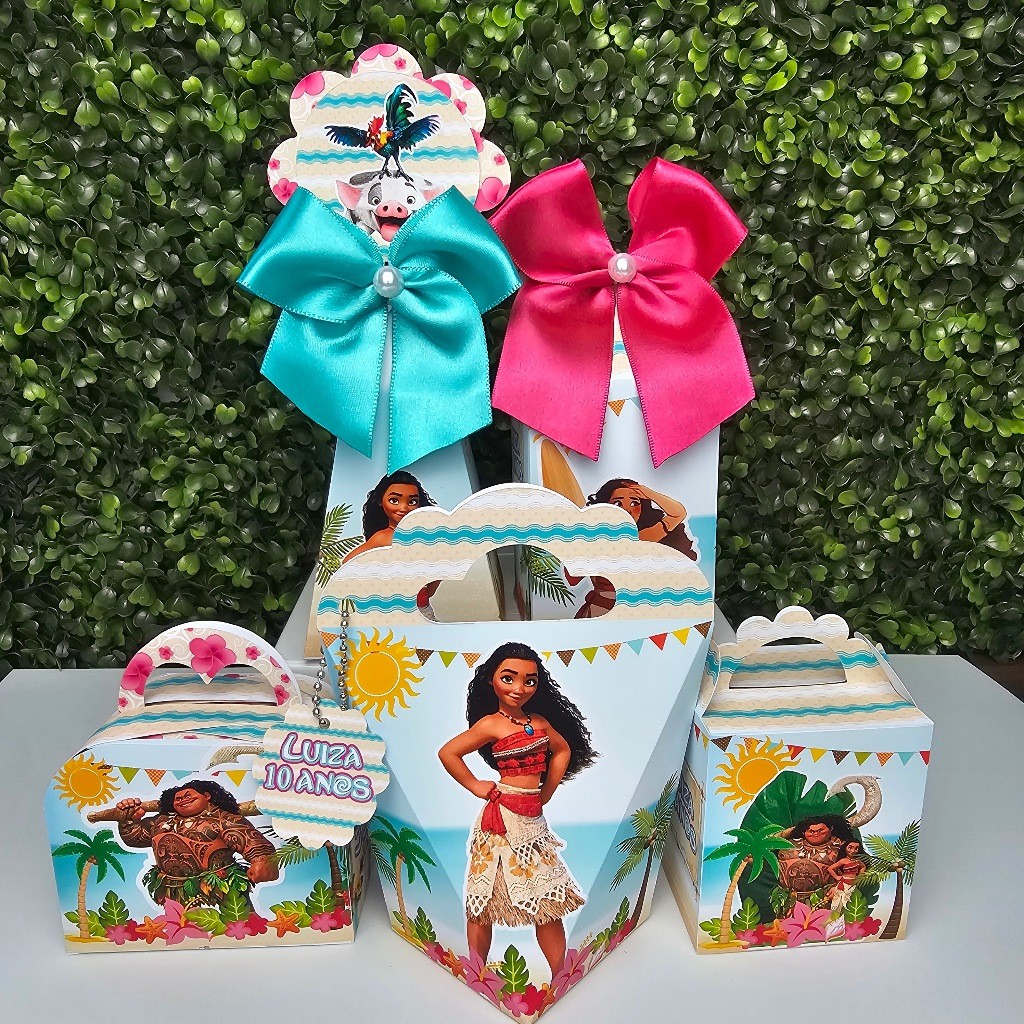 Kit Caixa Montada MOANA ADULTA - Personalizados - Festa infantil - Aniversário - Lembrancinha