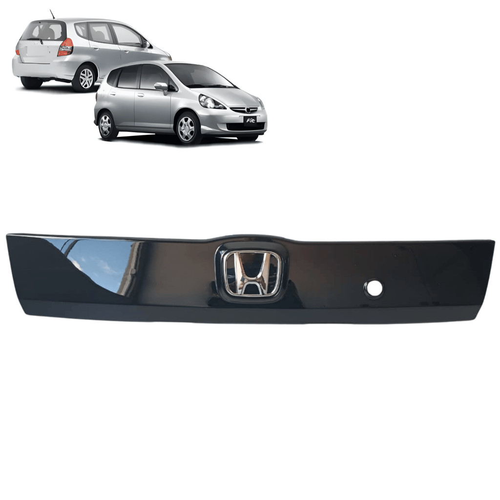 Moldura Externa Friso Guarnição Acabamento Régua Luz de Placa Tampa Traseira Com Emblema Honda Fit 2004 á 2008