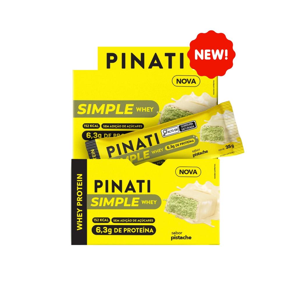 Caixa 16un Simple Whey Pistache 35G Pinati em Oferta na Shopee