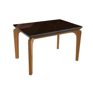 Mesa para Cozinha Londrina + Tampo Madeirado Vidro Reto 120x80cm Grafite/Imbuia - Rufato em Oferta na Shopee