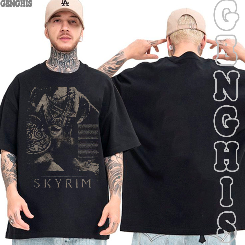 Camiseta The Elder Scrolls V: Skyrim Jogo Game Camisa Basica e Oversized Algodão