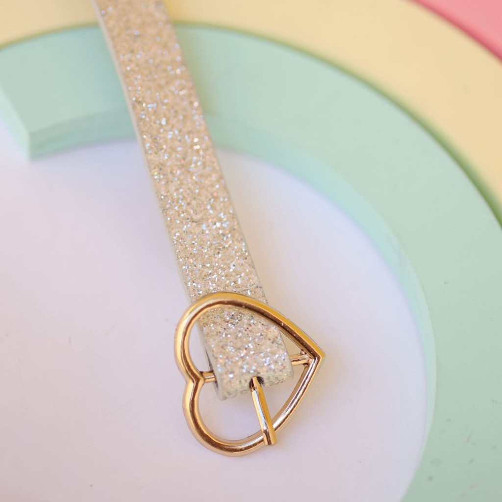 Cinto Infantil Prata / Cinto Coração / Cinto Com Brilho / Cinto Brilhoso Infantil CV em Oferta na Shopee