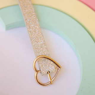 Cinto Infantil Prata / Cinto Coração / Cinto Com Brilho / Cinto Brilhoso Infantil CV em Oferta na Shopee