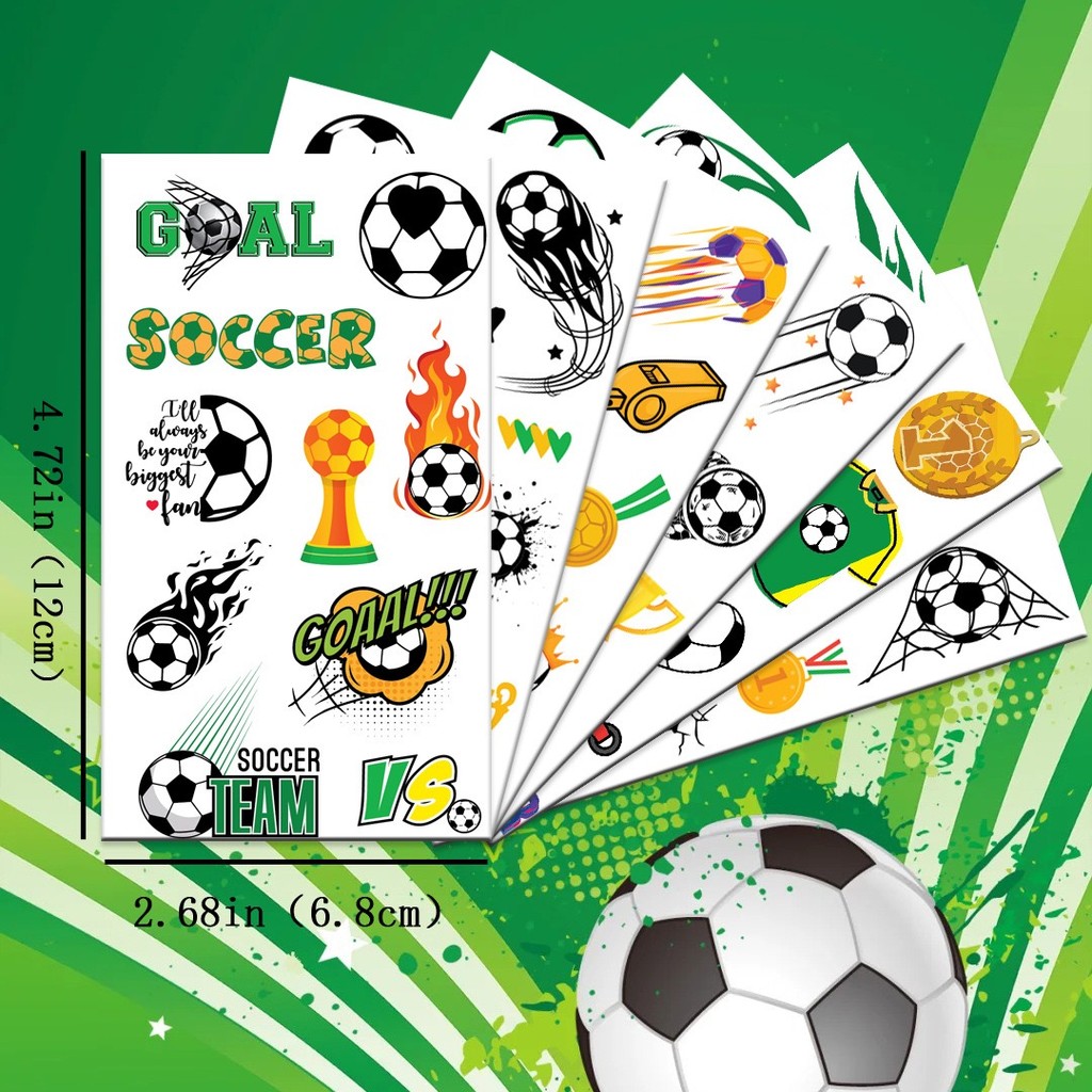 Tatuagem Temporária Futebol 6,8x12cm – Adesivo Decorativo