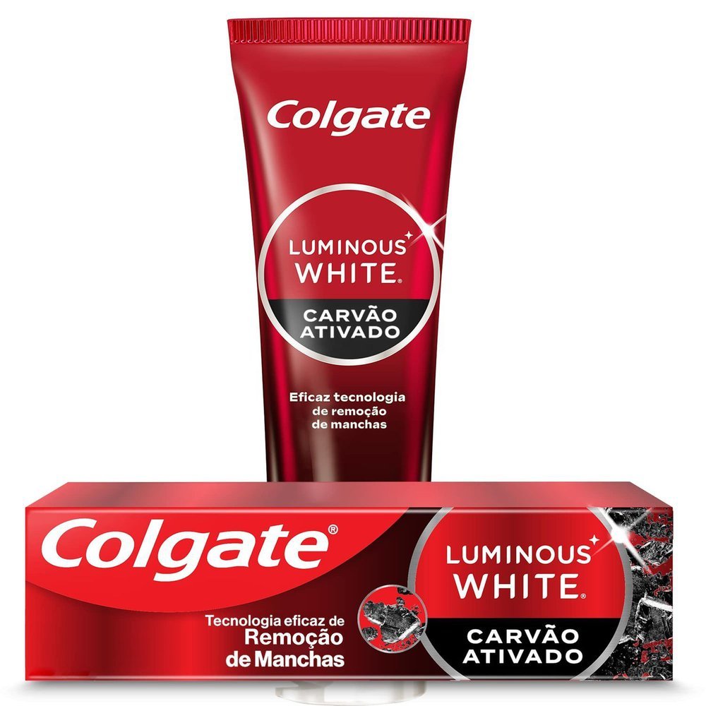 Creme Dental Colgate Luminous White Carvão Ativado 70g em Oferta na Shopee
