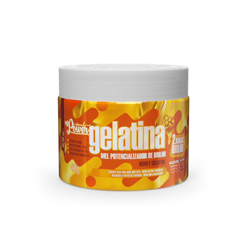Gelatina Mel Potencializador de Brilho Soul Power – Define sem Pesar – 400g em Oferta na Shopee