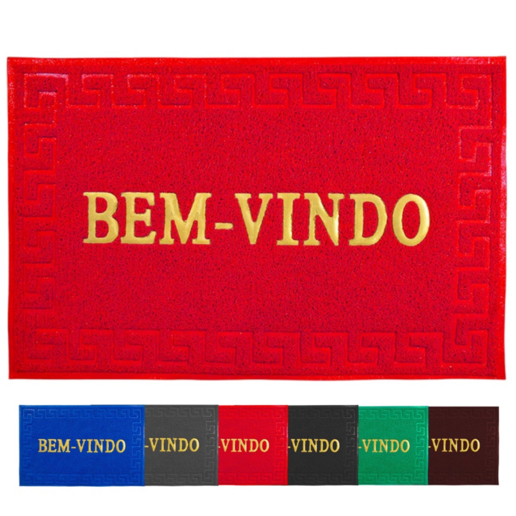 Tapete Capacho Bem Vindo 60x1,20cm Liso Emborrachado Para Porta Entrada Top Ola