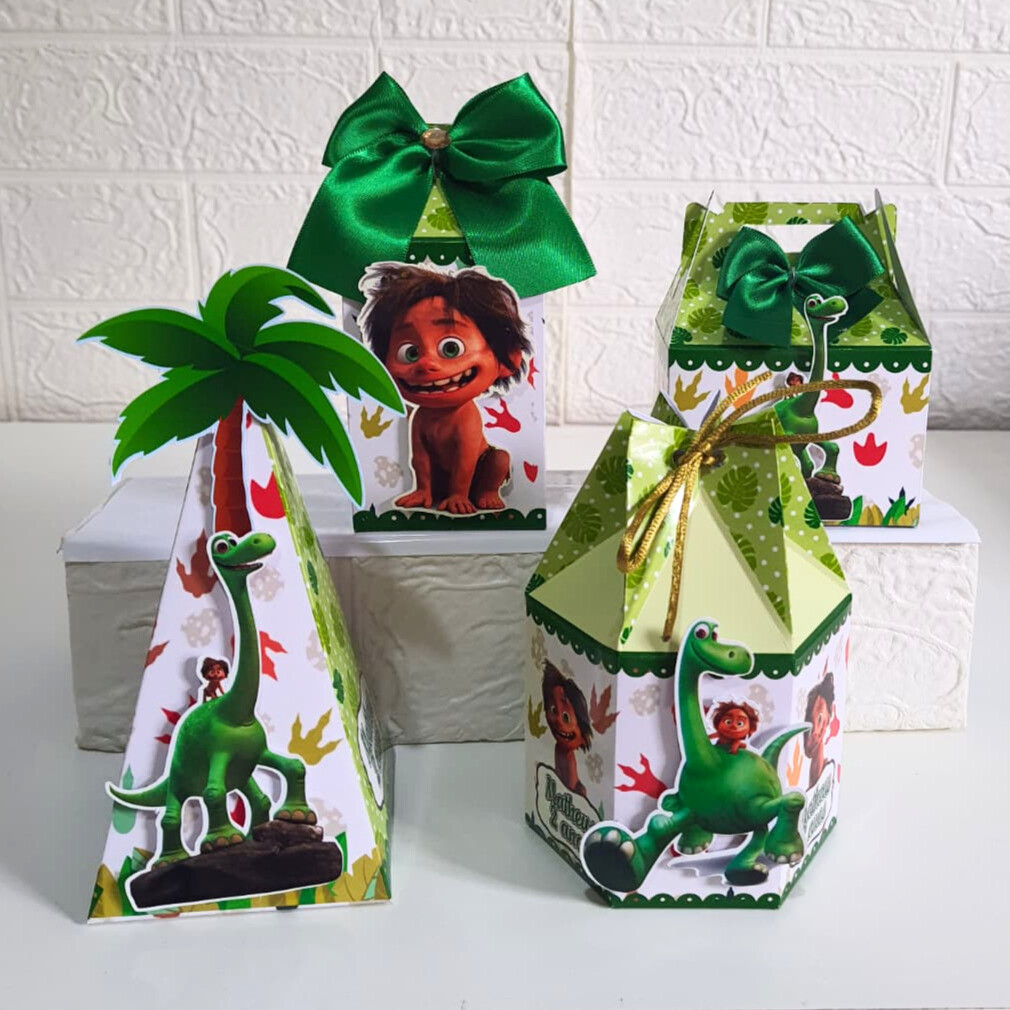Kit Festa Personalizados O BOM DINOSSAURO caixinhas para lembrancinha aniversário