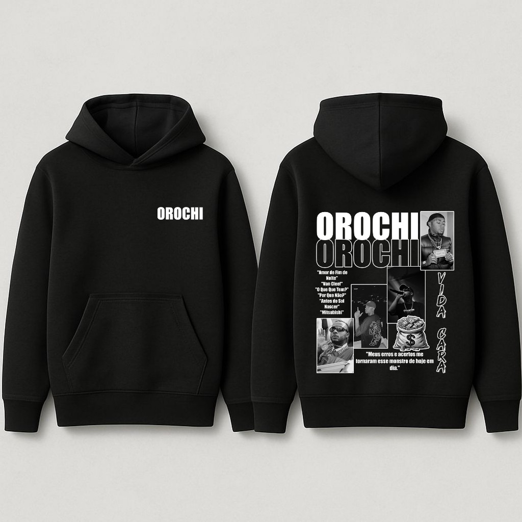 Moletom Premium Tendência Cantor Orochi Rapper Meus Erros Acertos Tornaram Monstro Letra Musica 344 em Oferta na Shopee