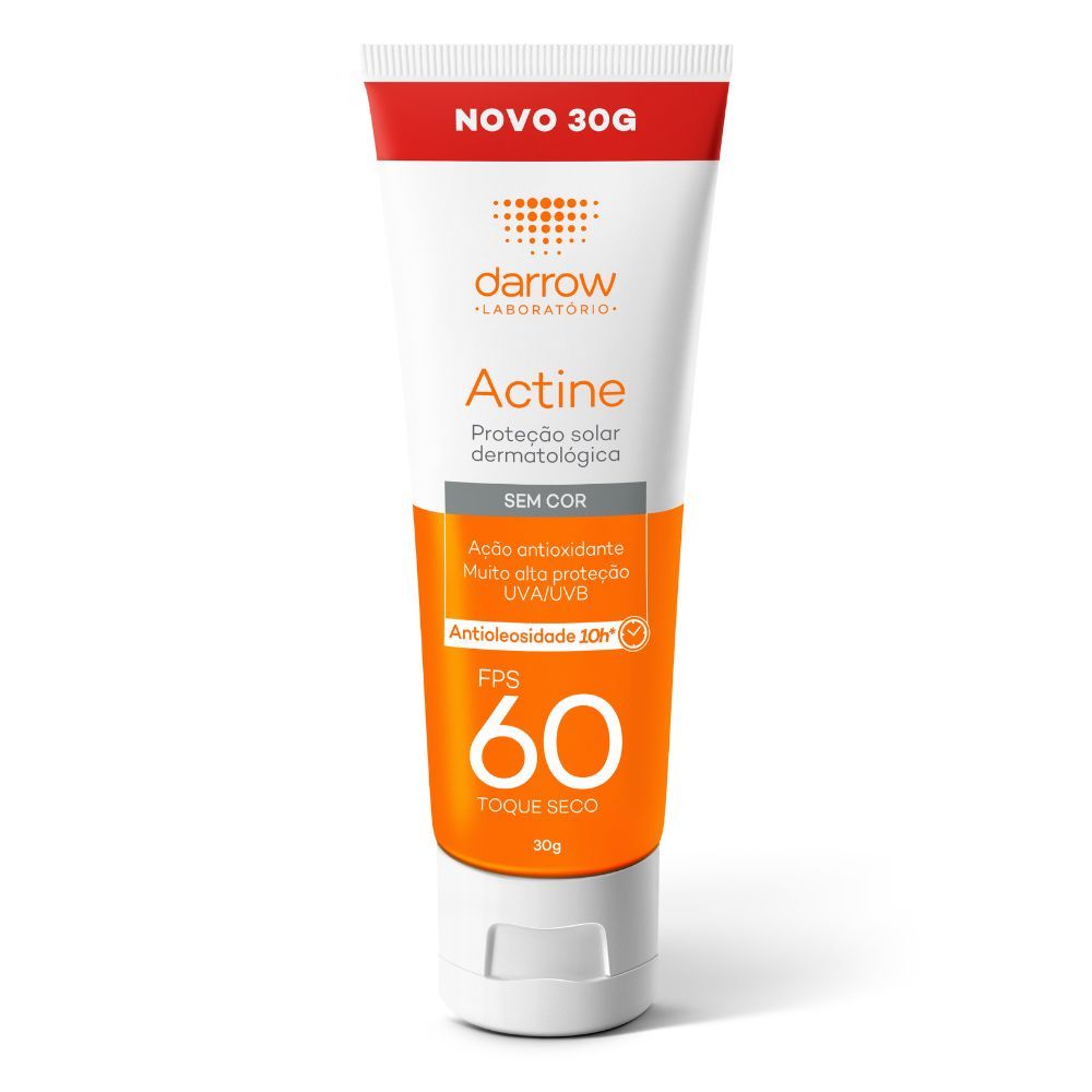 Actine Protetor Solar Darrow FPS 60 Antioleosidade sem Cor Toque Seco 30g em Oferta na Shopee