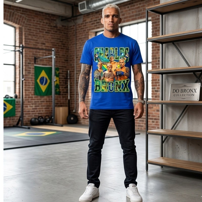 Camiseta Premium Charles do Bronx Luta MMA UFC Algodão Lançamento 2026 Envio Imediato Alta Qualidade