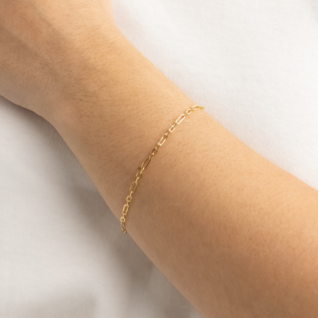 Pulseira Elos Prata ou Dourado Banhada - D France Semijóias