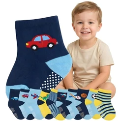 Kit com Até 24 Pares Meias Bebê Anti Derrapantes Menino Atacado Infantil Coloridas