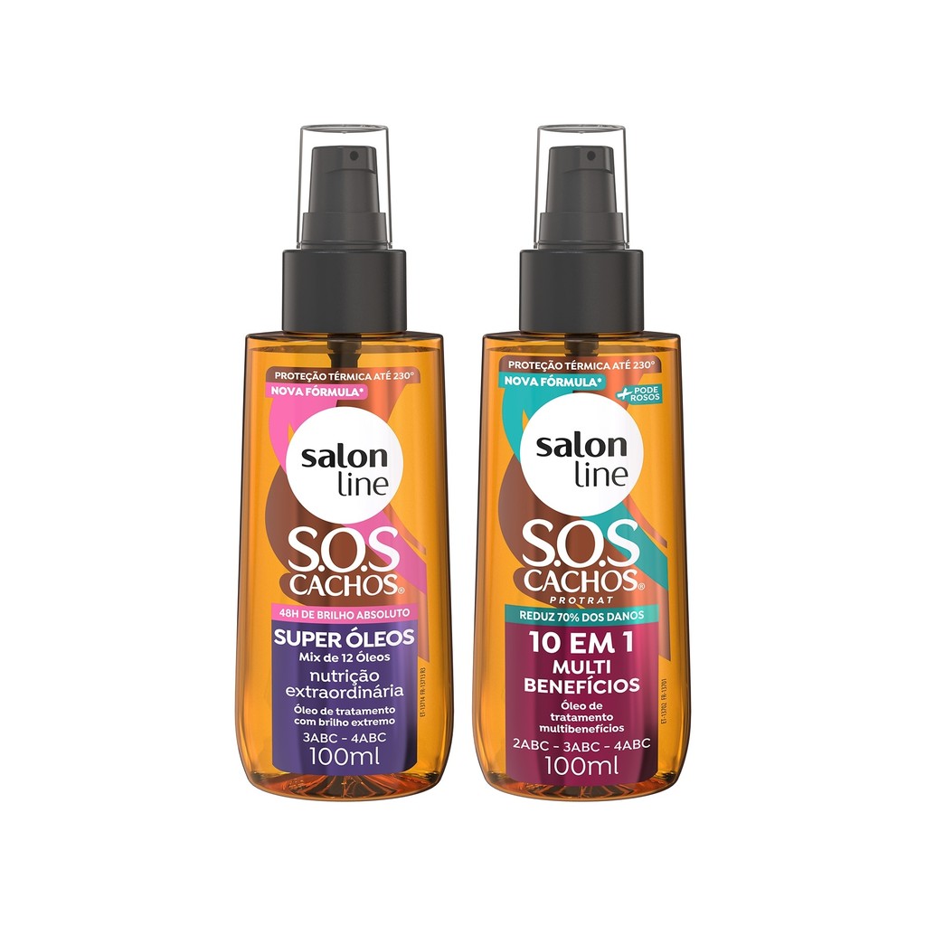 Kit 2 Óleos de Tratamento 100ml SOS Cachos Super Óleos e Multibenefícios