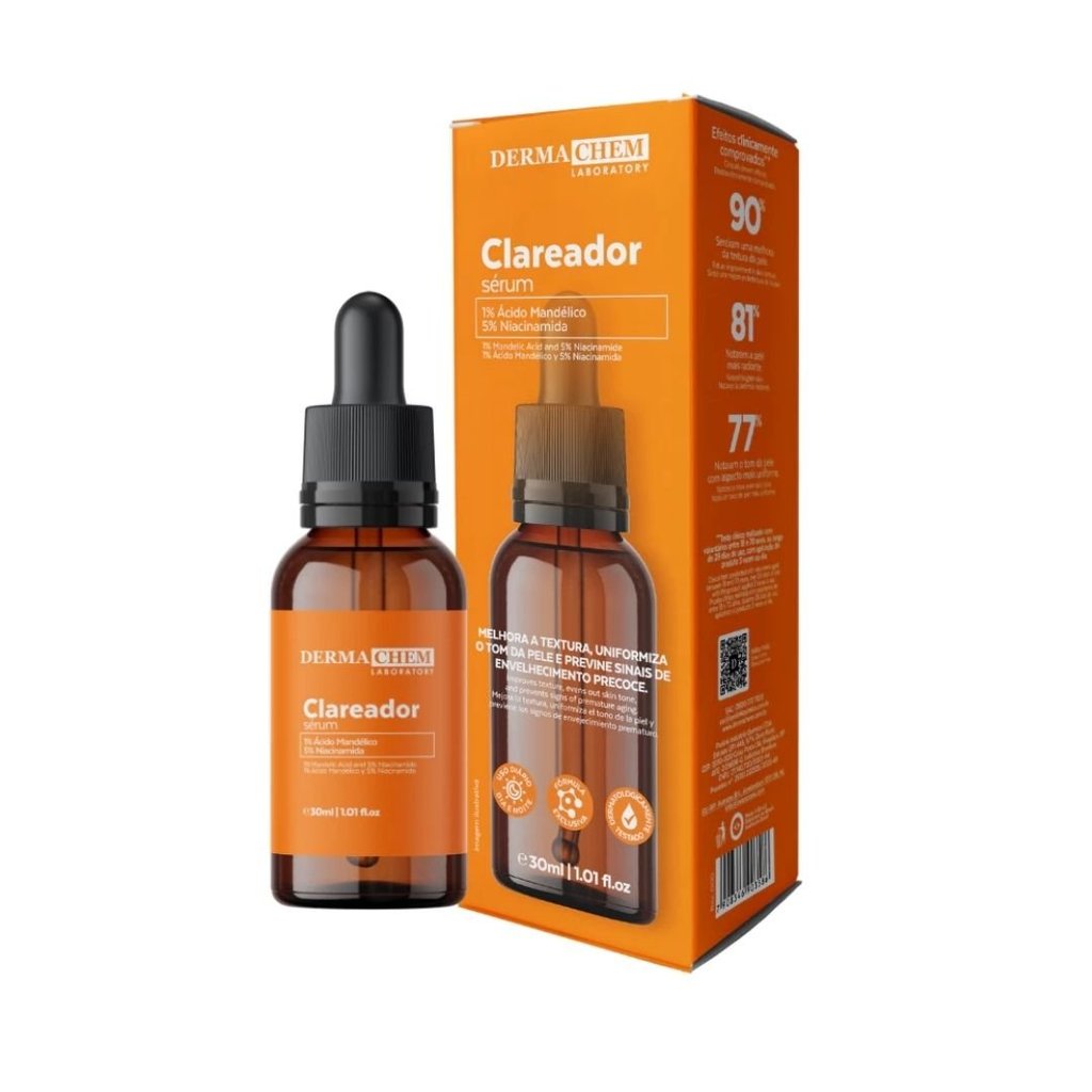Serum Clareador Facial Dermachem 30ml - Efeito Clareador de Manchas /Melasma previne rugas e outros