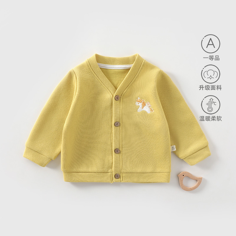Bebê primavera outono estilo camisola de manga comprida masculino feminino bebê primavera quente Cardigan jaqueta Casual