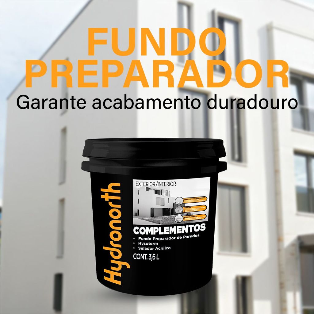 Fundo Preparador De Paredes Incolor Complementos 18 Litros Incolor Fácil Aplicação Hydronorth