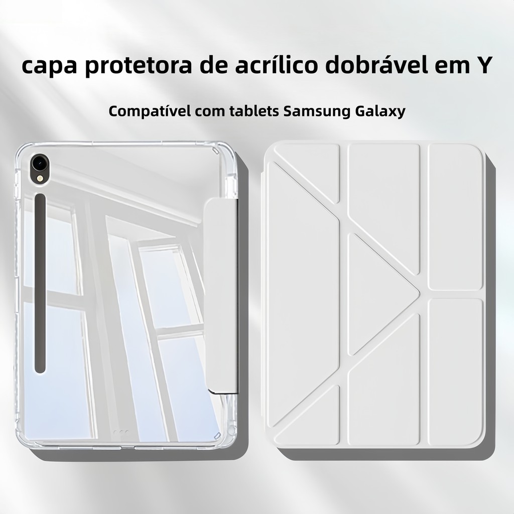 Capa Y acrílica magnética Sono inteligente compatível Samsung S10 S11 lite S10 PLUS S9 FE com slot para caneta YQ