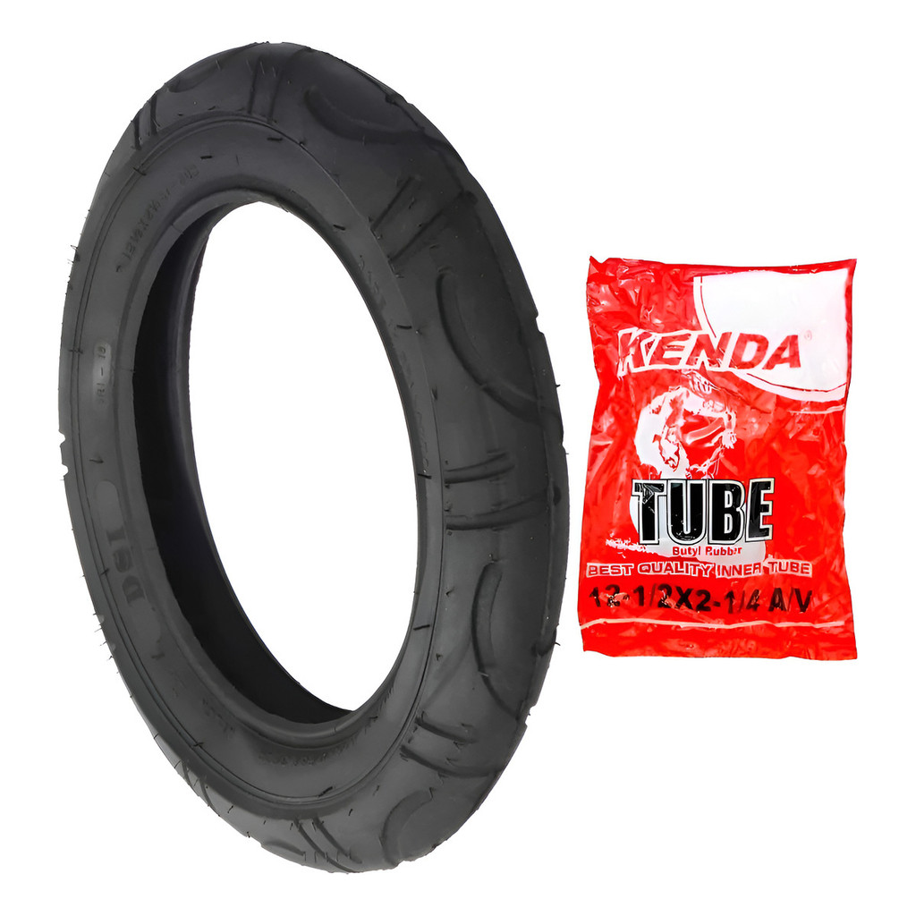 Pack 01 Pneu E 01 Câmara 12 X 1/2 X 2 1/4 Slick Dsi Tyres Carrinho bebe Skate Aro 12
