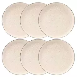 Jogo de 6 Pratos Rasos 26 cm Oxford Flat Duna