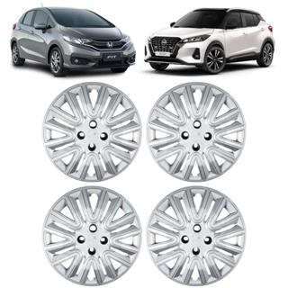 Jogo 4 Calotas Modelo Kicks City Fit New Fit Wrv Civic Aro 16 Cubo Padrão Prata em Oferta na Shopee