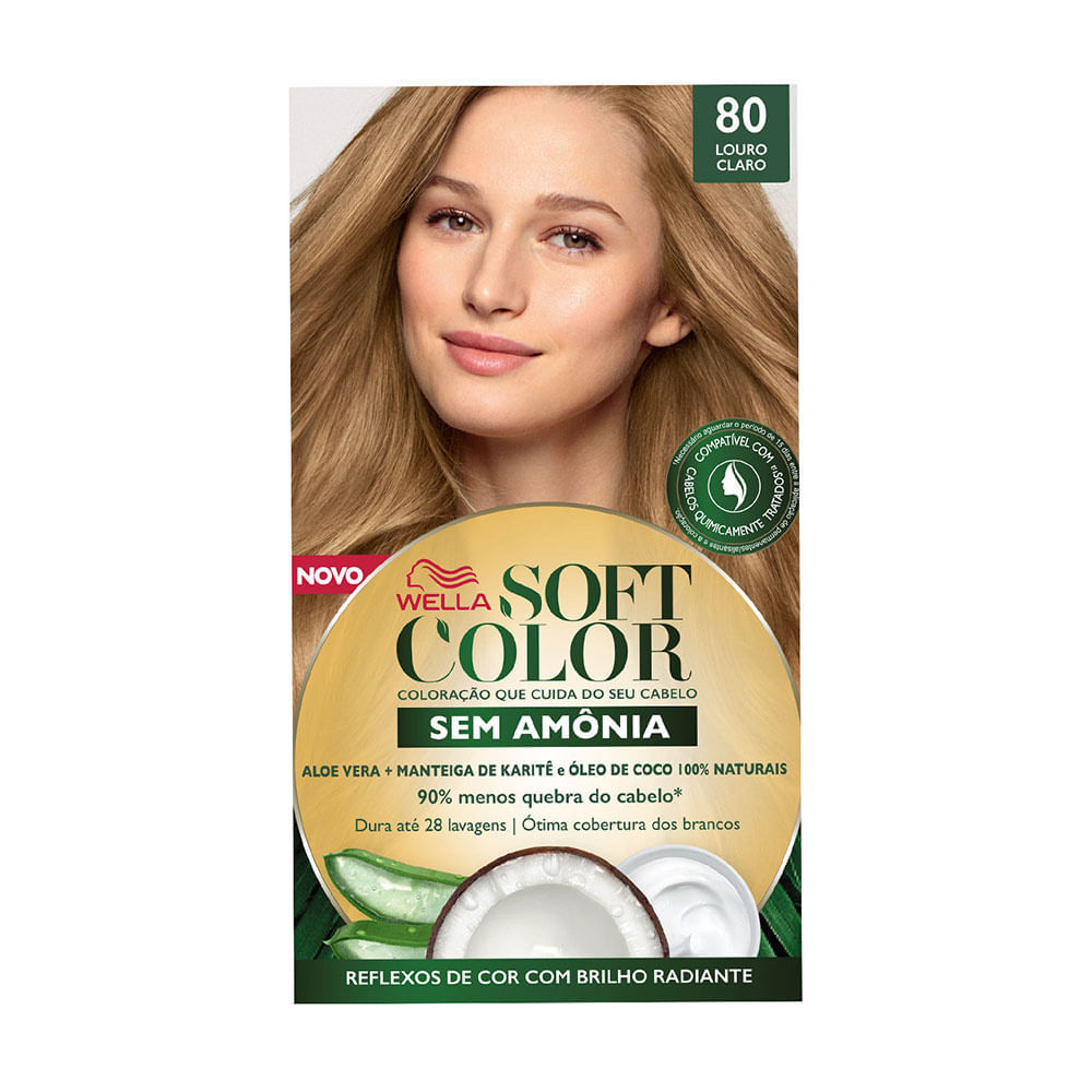 Tintura Soft Color Sem Amônia Louro Claro 80 Kit em Oferta na Shopee
