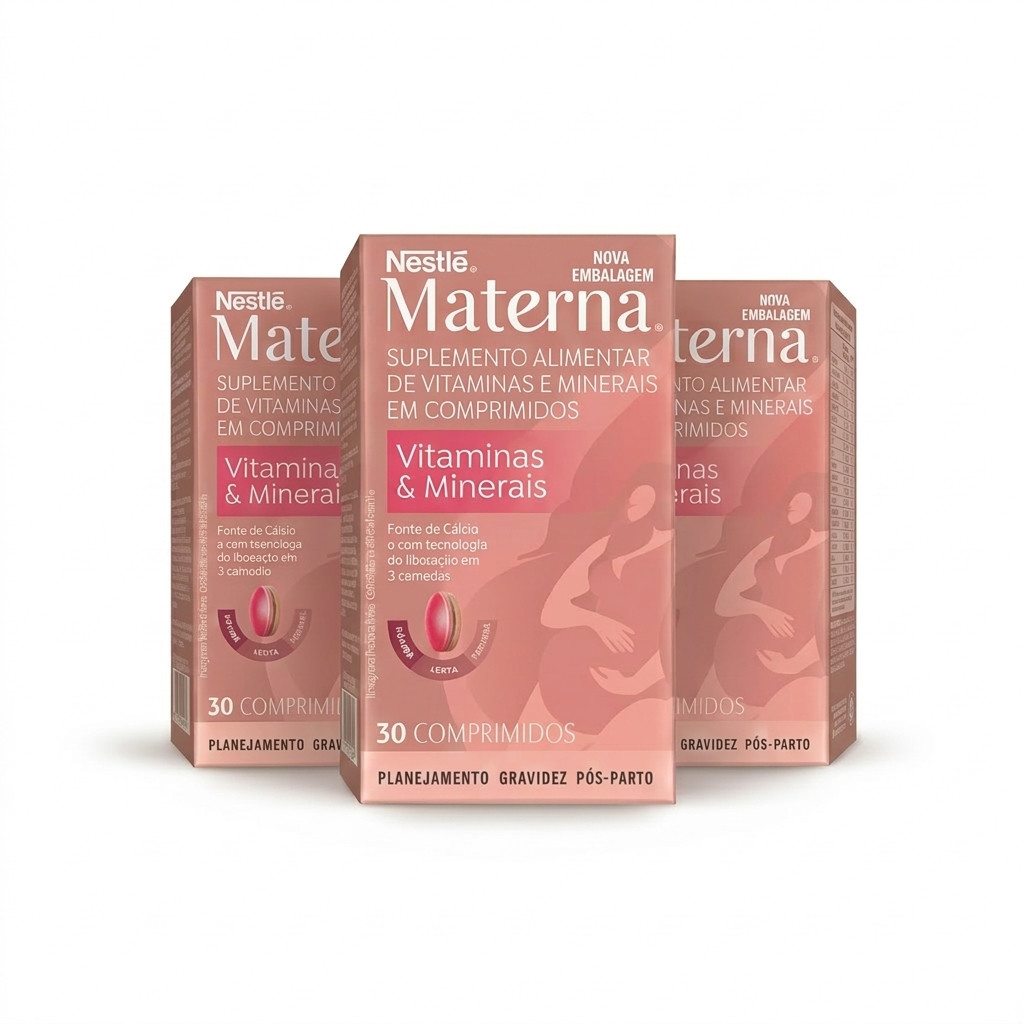 KIT C/3 Polivitamínico Materna para Gestantes 30 comprimidos ORIGINAL